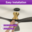 Ventilateur de plafond à intensité variable 52 po avec lumières et télécommande CCCC Karlena-1157584270