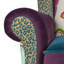 Fauteuil à oreilles à oreilles, velours floral et léopard, bleu sarcelle et jaune-or-1800619756
