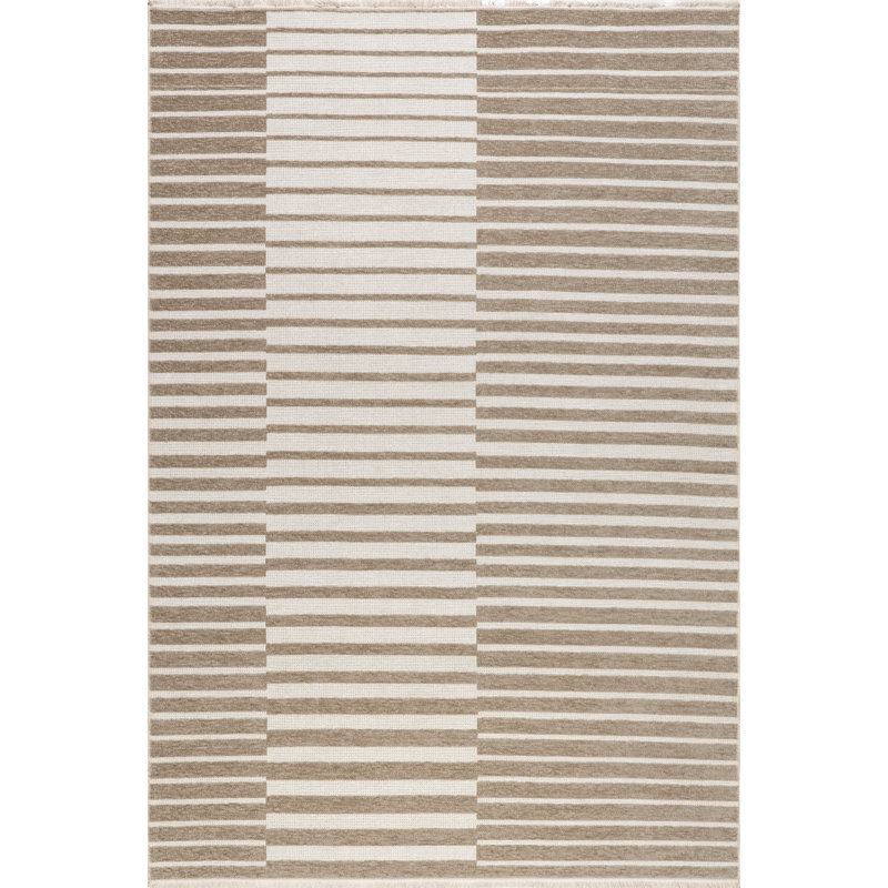 Mirielle Striped Machine Washable Area Rug, Rectangle 4' x 6'