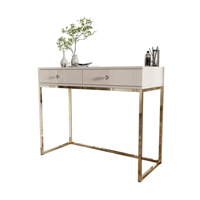 100cm Console Table, Gold Chrome