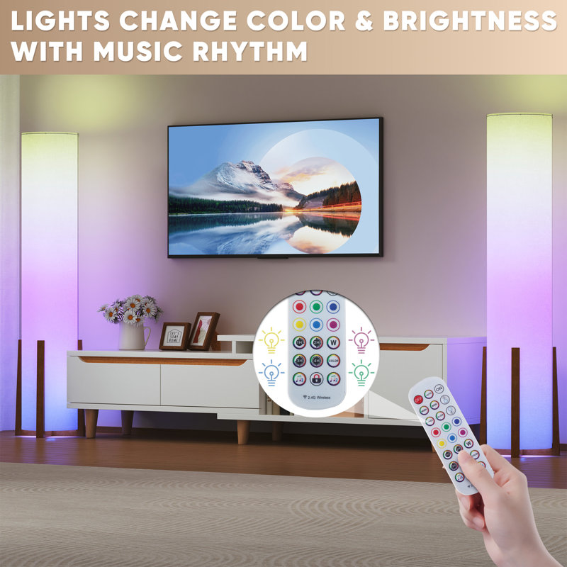 Led Novelty Dimmable Column Floor Lamp With Remote Control
