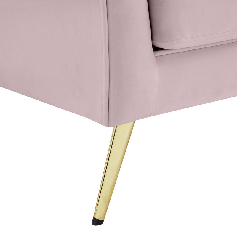 Causeuse en velours Fareedah, Velours rose