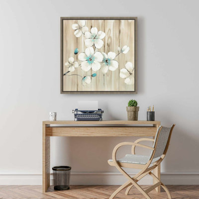 Cherry Blossom in White | Botanical Canvas Art for Bedroom