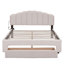 Grand lit plateforme tapissier Teddy