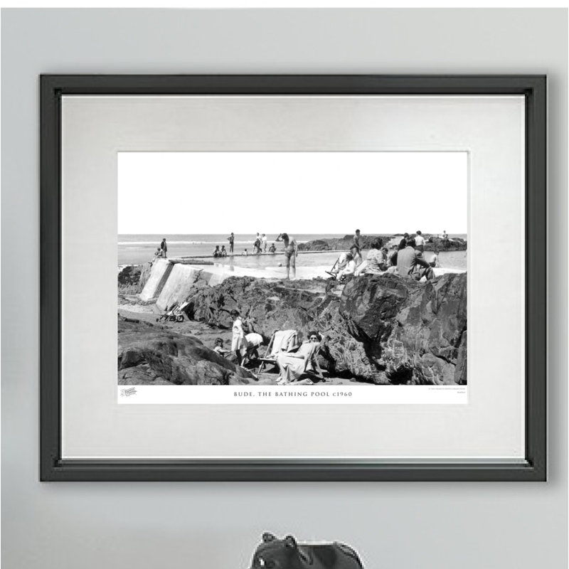 Bude, The Bathing Pool C1960 - Single Picture Frame Print on Wood, 60cm H x 80cm W x 2.3cm D