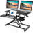 Height Adjustable Standing Desk Converter With Dual Gas Spring, Spacious Workstation For Dual Monitors And Laptops, Sturdy Sit To Stand Desk