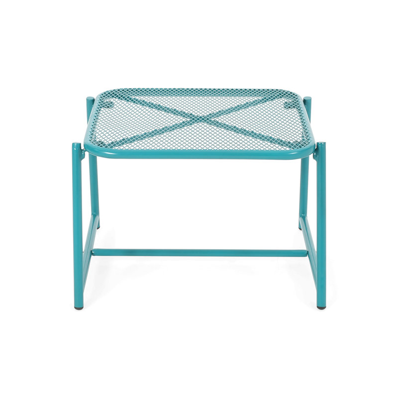Table d'appoint H 15,5 po avec pieds en fer, H 13,25 po x l 19,5 po x P 18 po, Sarcelle