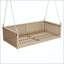 Lit balancelle simple en bois massif classique avec bois d'acacia et rotin tissé à la main - teck clair-129584716