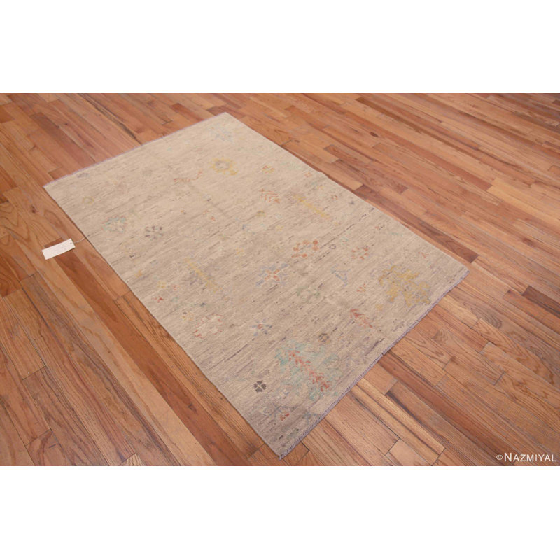 Tapis contemporain fait à la main à motif tribal abstrait et unique de conception abstraite