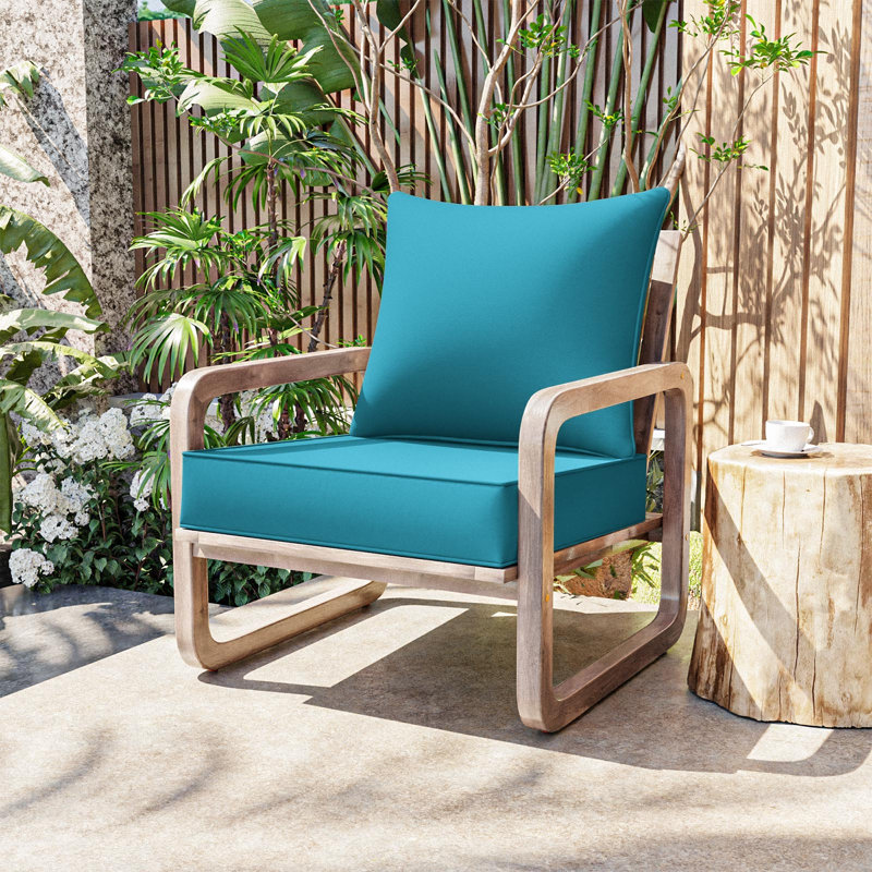 Wynee Outdoor Deep Seat Cushion Set Outdoor Patio Chair Cushions, Lake Blue, 4", 22" W x 22" D