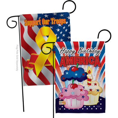Polyester de 2 côtés en polyester 19 po american petits gâteaux drapeau de jardin