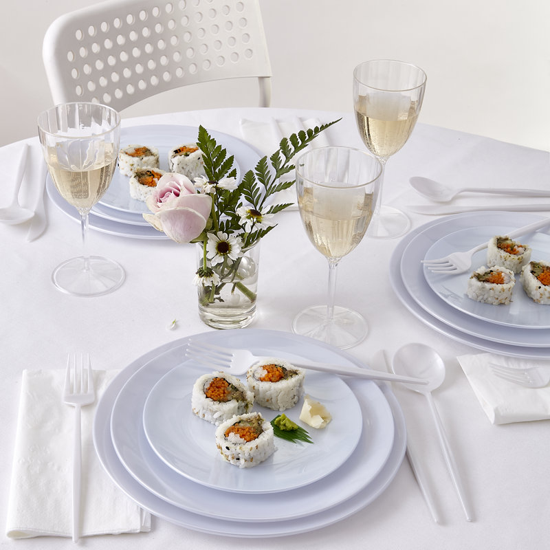 Assiette à dessert jetable en plastique épais, Perle