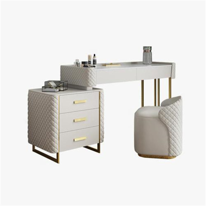 Ensemble coiffeuse Dekyra avec tabouret et miroir