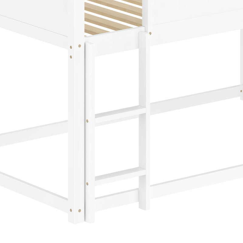 Lit simple superposé avec glissière amovible et stable - blanc amovible