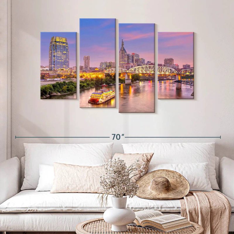 Nashville purple sunset sky Sireci, H 32 po x l 52 po