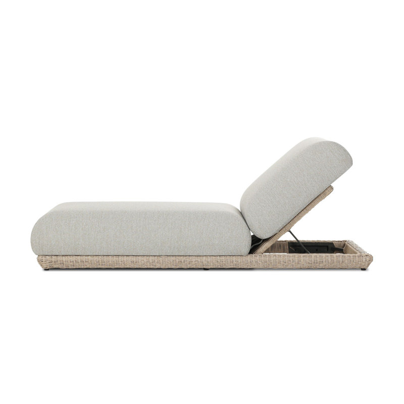 Evander Outdoor Chaise-Ramiro Ecru