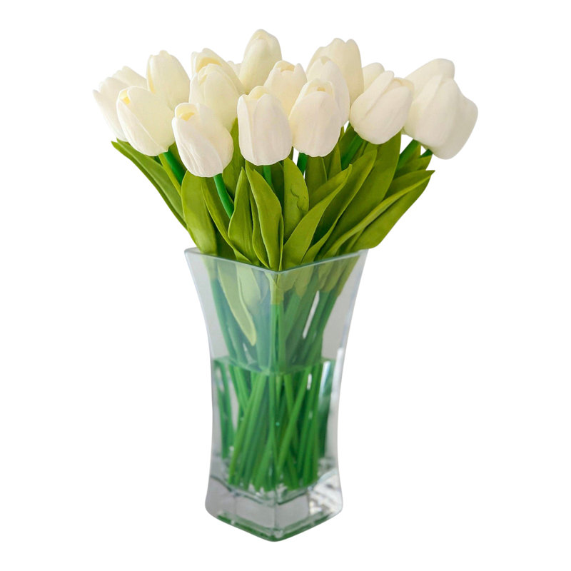 Tall Tulip Centerpiece Glass Vase