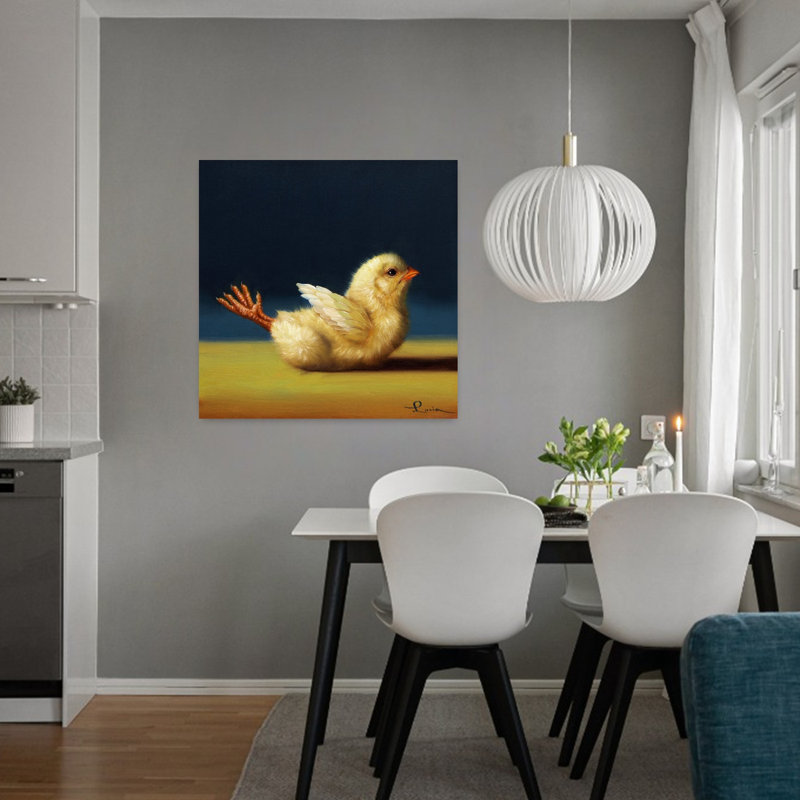 Yoga, poussin, criquet, art urbain contemporain, H 32 po x l 32 po