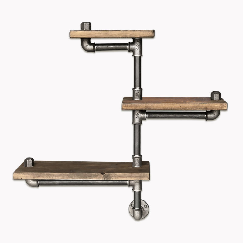 Groveland 3 Piece Industrial Pipe Shelves
