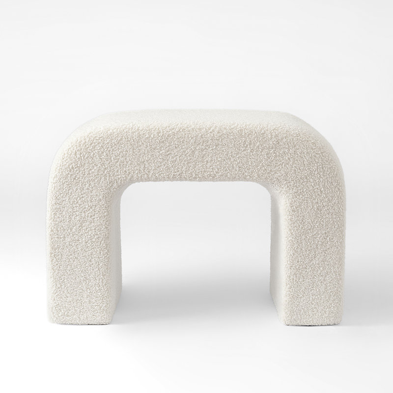 White Upholstered Ottoman 