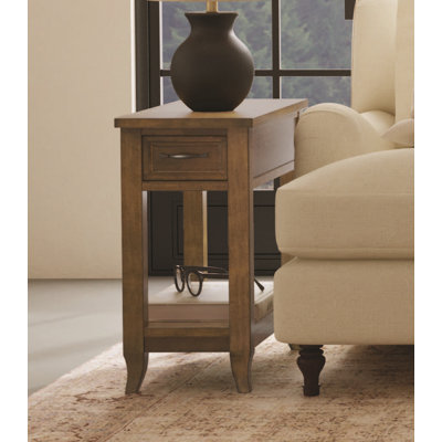 Eldrin Almond Wood Charging Chairside Cabinet