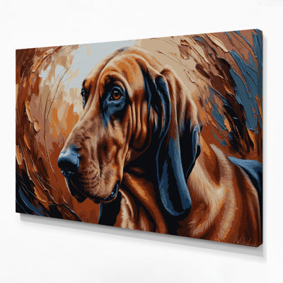 Dogs Bloodhound Brown Canvas Wall Art