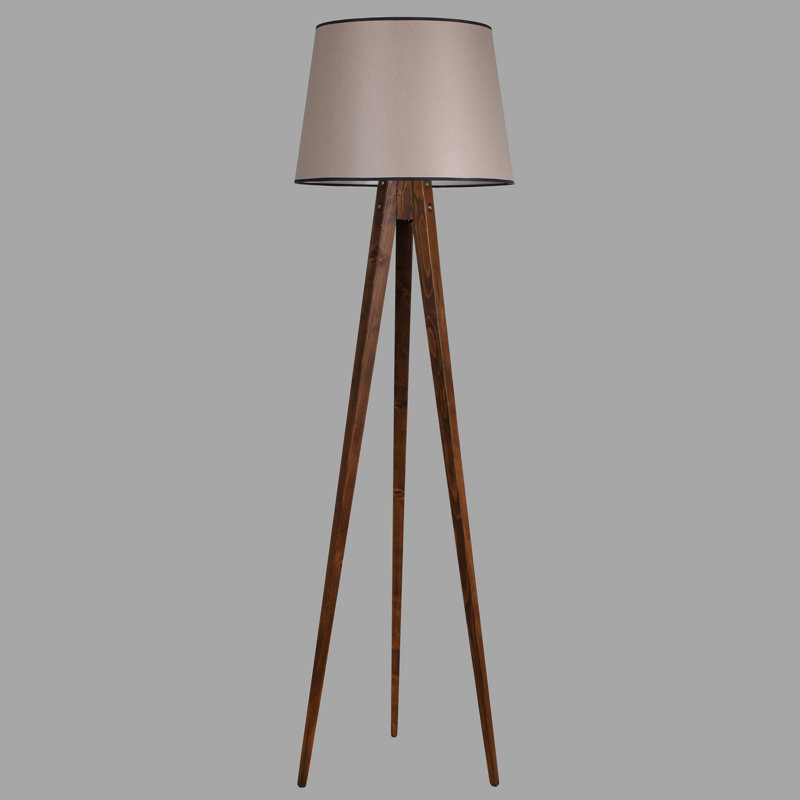 Lampe trépied 63 po Natalia, Taupe, Brun foncé