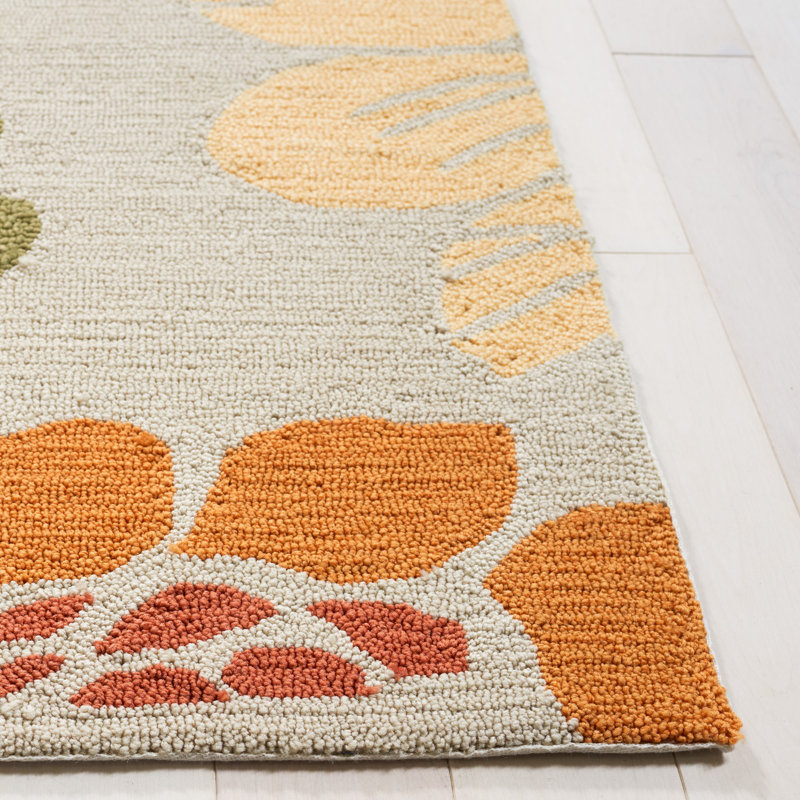 Doyle Hand Hooked Performance Floral Rug, Rectangle 8' x 10'