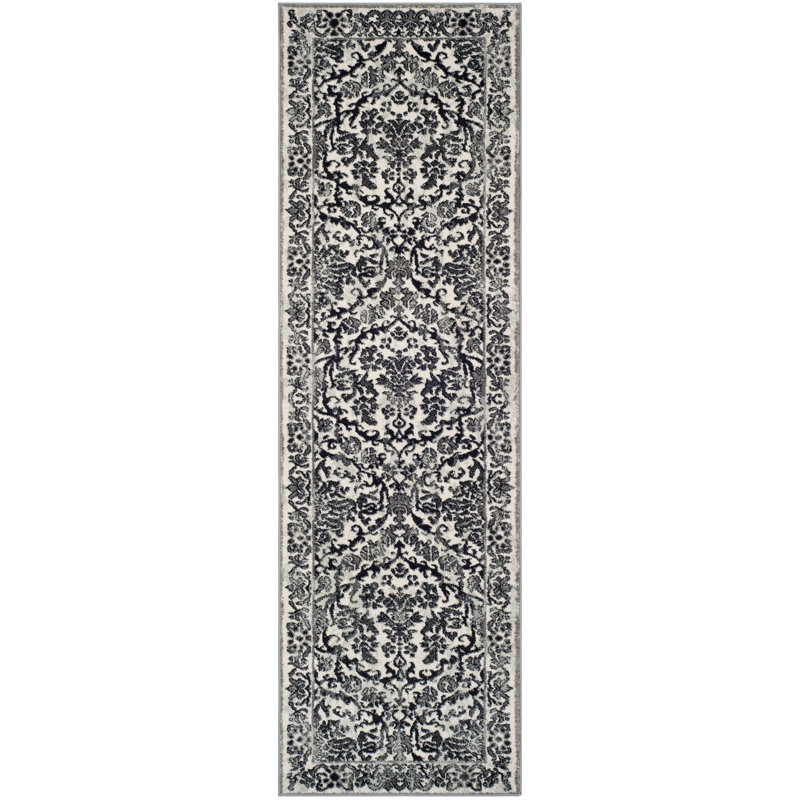 Tapis oriental ivoire / gris Alessia, Tapis de couloir 2 pi 2 po x 7 pi