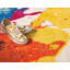 Tapis décoratif géométrique jaune/brun/rouge Lizotte-2143251330