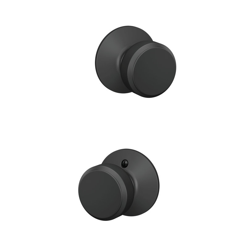 Bowery Passage Knob (Hall & Closet), Matte Black, Circle