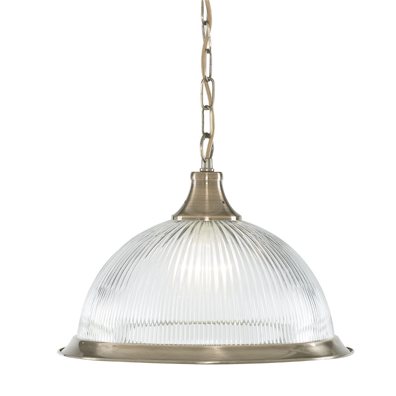 Arnott 1 - Light Dome Pendant, Antique Brass, Transparent