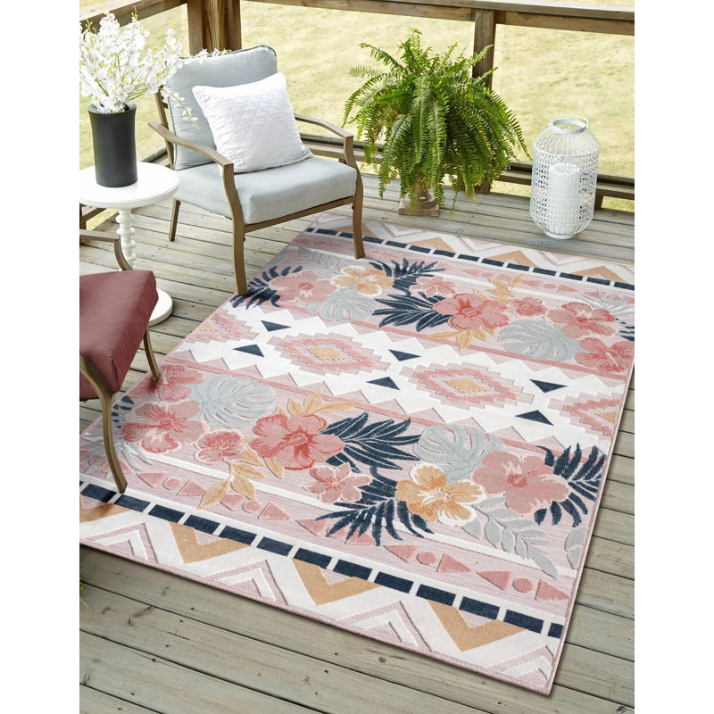 Rushden Floral Indoor / Outdoor Area Rug, Rectangle 240 x 320cm