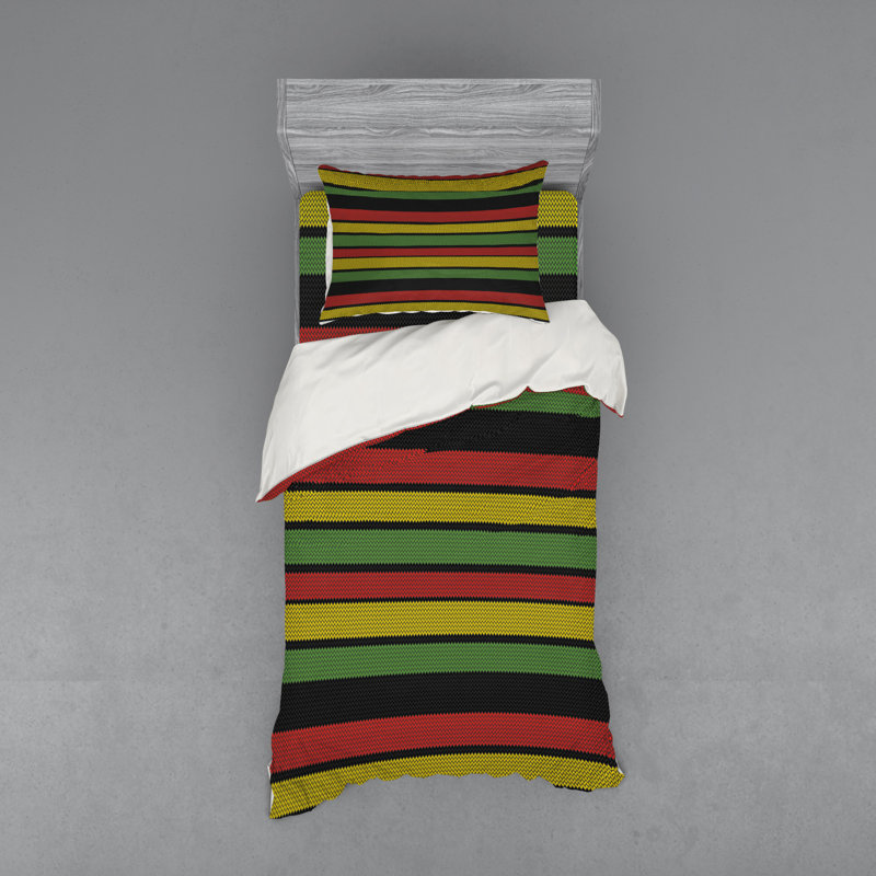 Modern & Contemporary Polyester Striped Duvet Cover, Twin XL Duvet Cover + 2 Additional Pieces