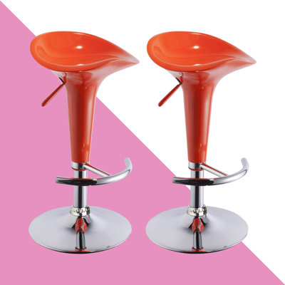 Gibbons Swivel Adjustable Height Counter Stool with Metal Frame