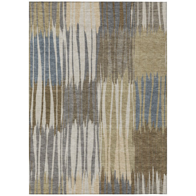 Machine Washable Indoor/Outdoor Chantille ACN2896 Striped Rug