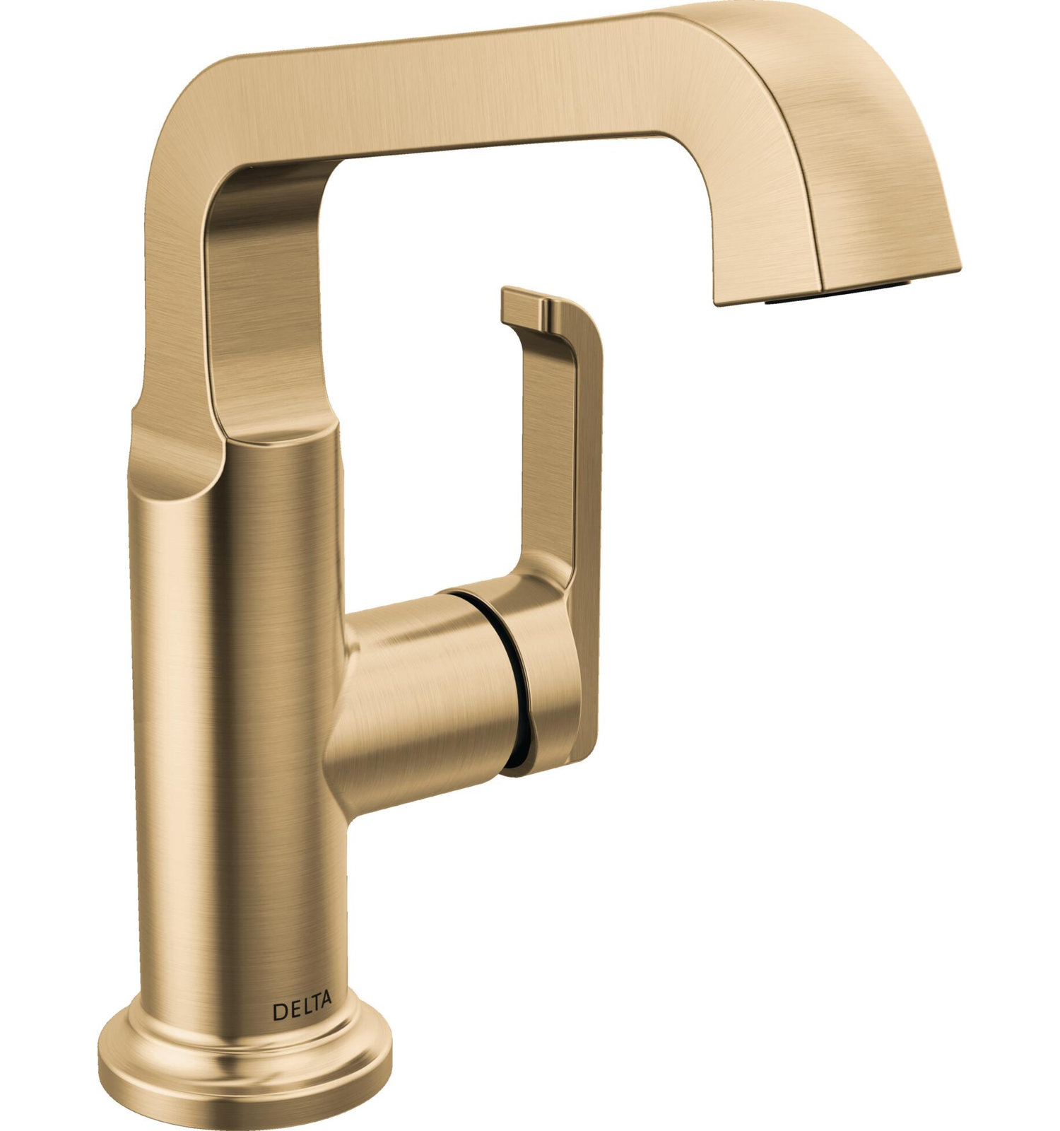 Tetra Single-Hole Bathroom Faucet with Drain, Bronze