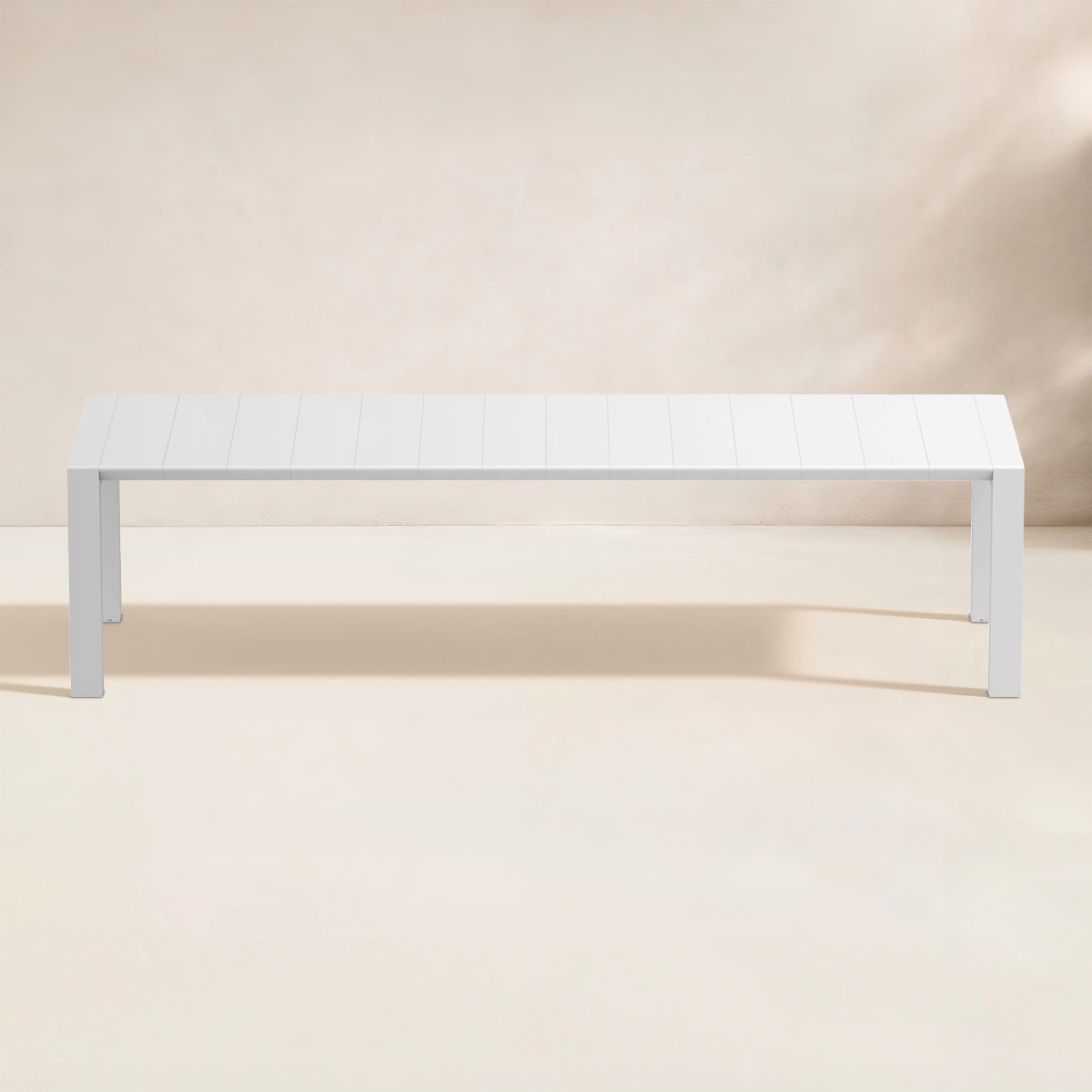 Farrah Extendable Plastic / Acrylic Outdoor Dining Table, White, 39" W x 102" L x 29.5" H