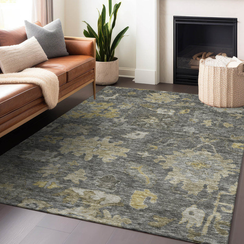 Tapis intérieur / extérieur gris Tirana , 10 pi x 14 pi