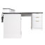 Bureaux modernes en forme de L avec station de charge et rangement, panneau de fibres à densité moyenne blanc