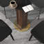 Nexus 5-Piece Modern Square Tempered Glass Conference Table Set With 4 Leather Chairs-1178953060