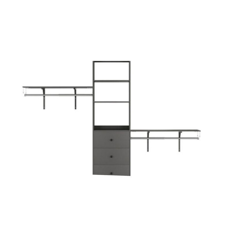 Wardrobe Storage Rack With 3 Drawers, Shelves, And Extendable Hanging Rod