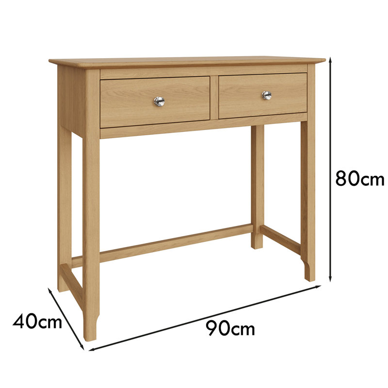 Casiano 2 Drawer Dressing Table, Natural Oak