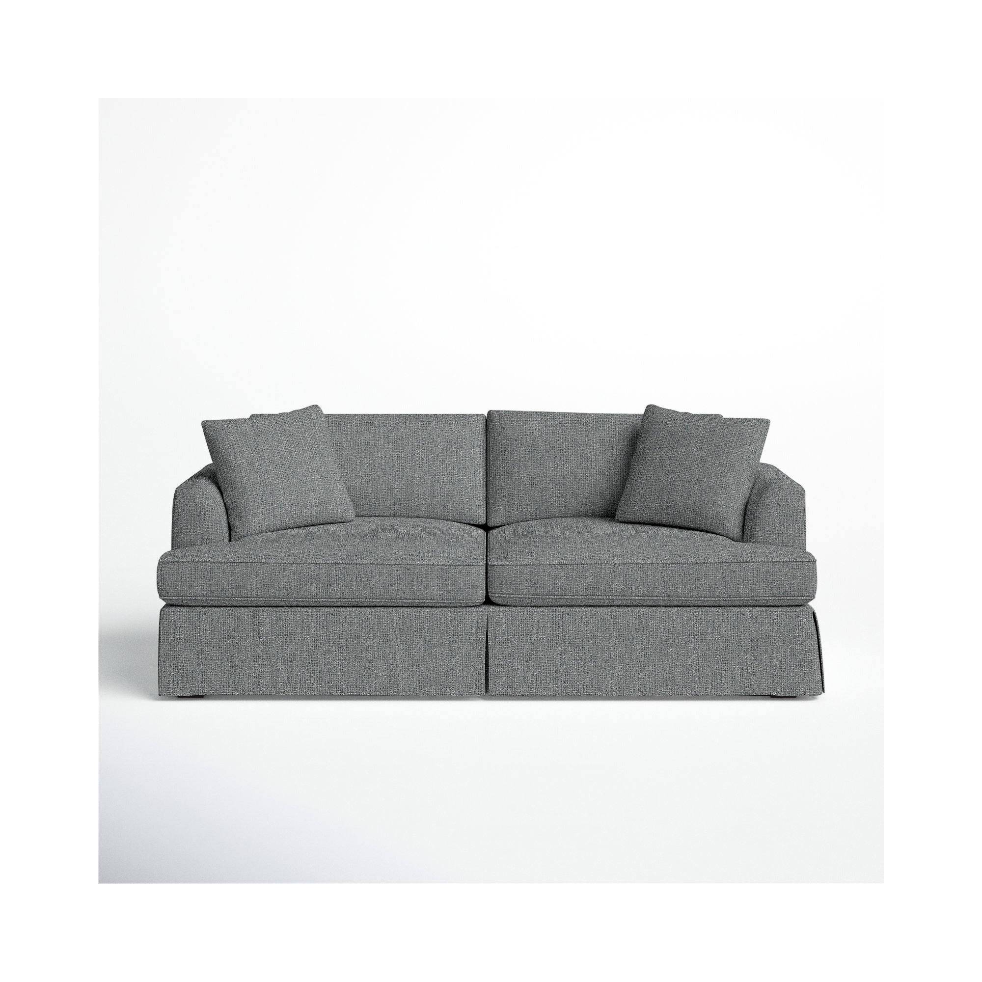 Lucia 92.5'' Upholstered Sofa, Macc Gray Textured Linen