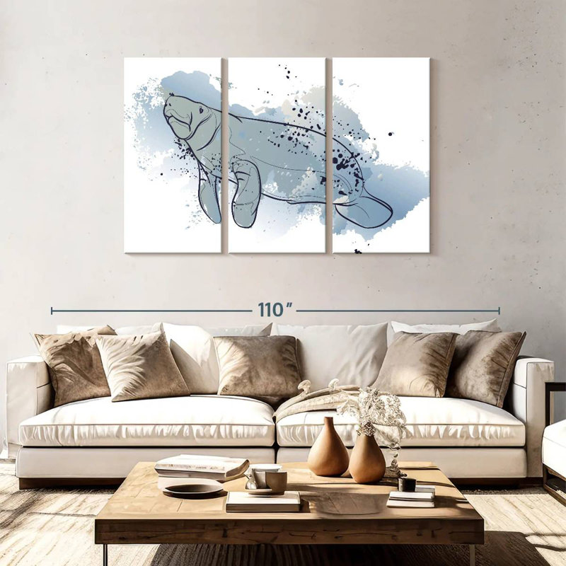 Brampt Color Splash Manatee, 48" H x 74" W