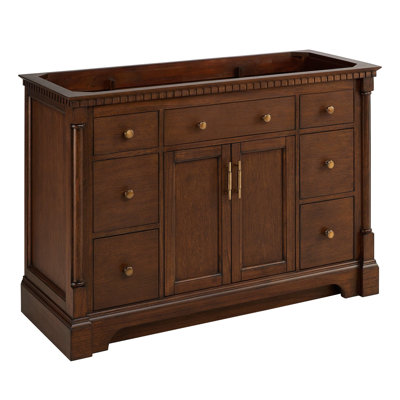 Claudia 48"" Mahogany Single Basin Vanity Cabinet - Cabinet Only - Less Vanity Top -  Signature Hardware, 484240