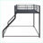 Twin XL Over Queen Metal Bunk Bed Frame - No Box Spring Needed, Black for Guest/Second Bedroom