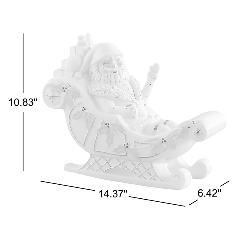 Papa Noel w/Sleigh, Ceramic, 14"