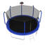 Trampoline rond 12 pi avec panier de basketball et enceinte de sécurité - bleu