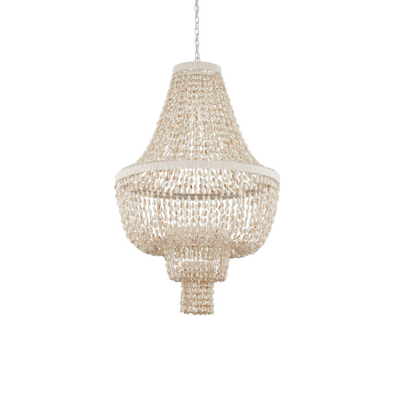 Cybele 2 - Light Shell/Capiz/Wrought Iron LED Chandelier
